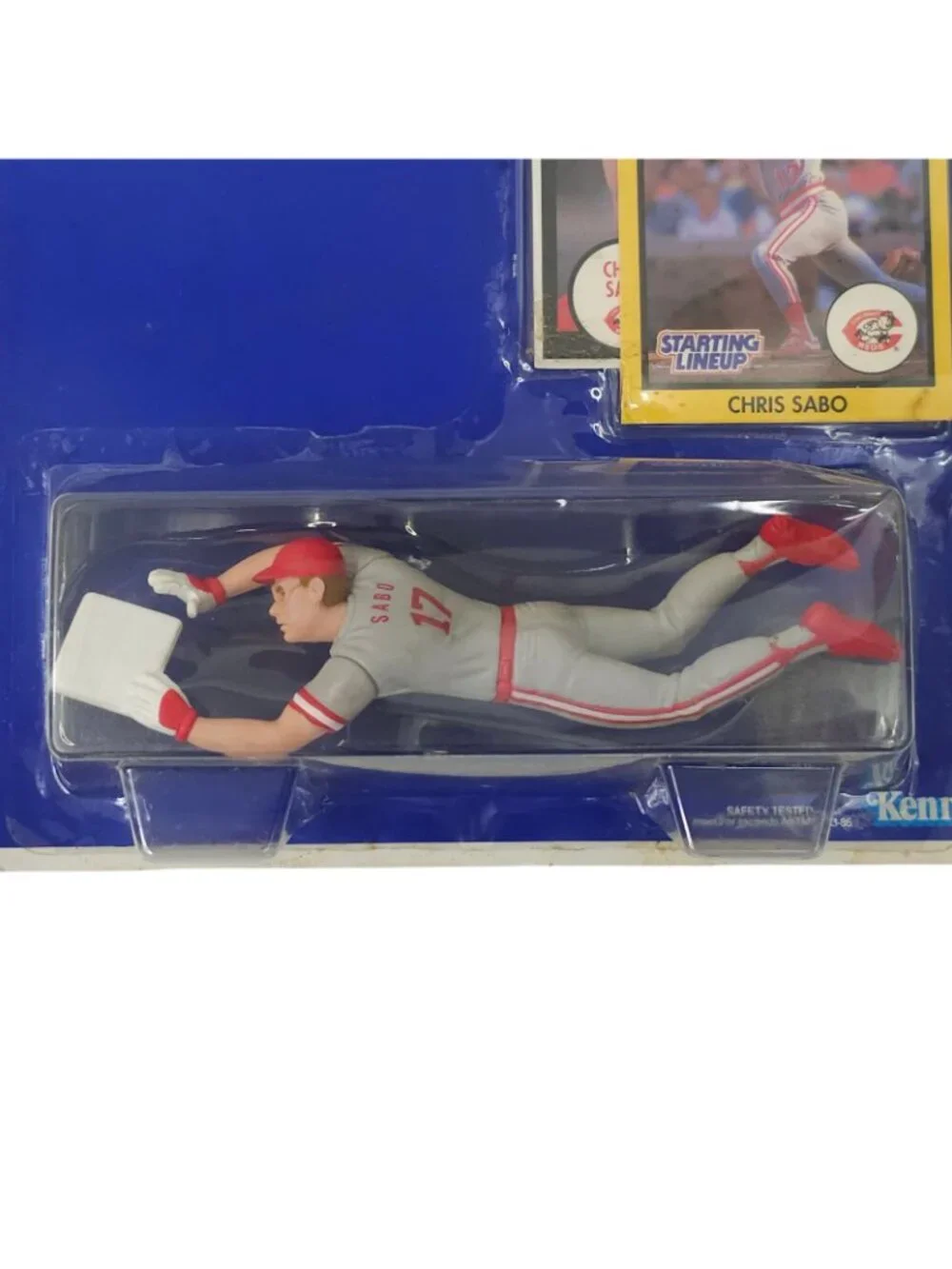 1989 Kenner Starting Lineup Chris Sabo Cincinnati Reds SLU Figure MLB Card NOC